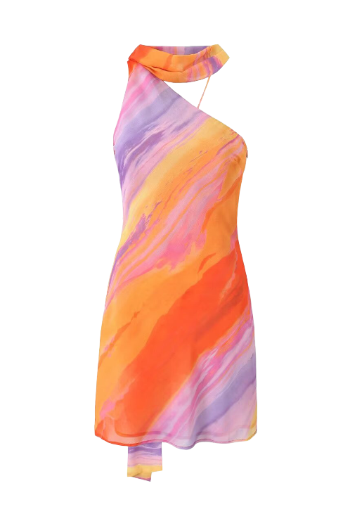 Kata - Robe Courte Dos Nu Tie-dye