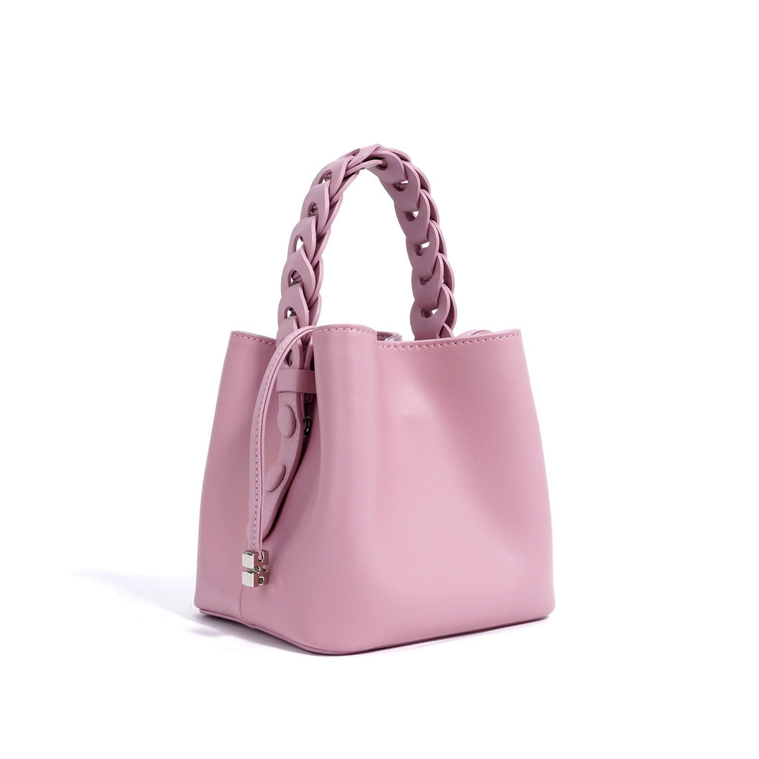 Sac à main de style seau à poignée tressée effet cuir pour femme - Camila