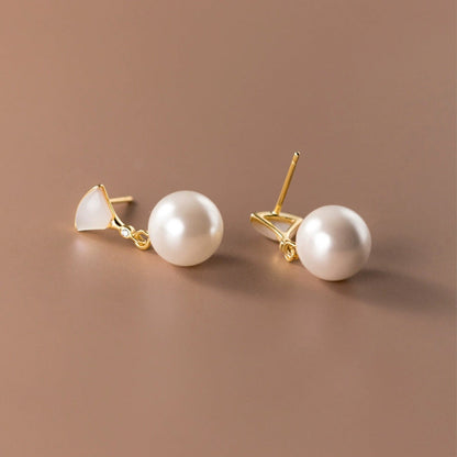 Boucles d'Oreilles Perles Argentées Signature Collection Édition Limitée Pièce Unique