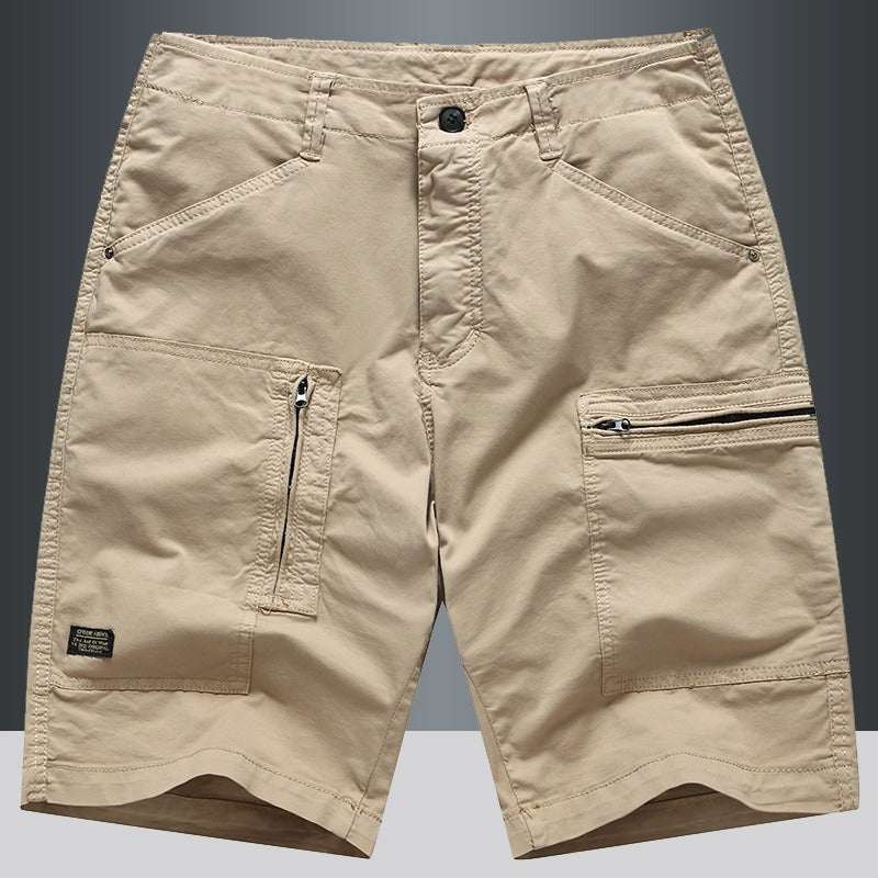 Short cargo droit à poche zippée pour hommes - Elias
