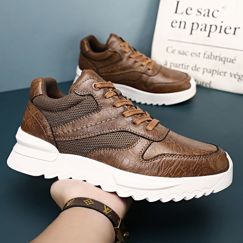 Baskets homme en cuir synthétique à semelle épaisse - Mateo