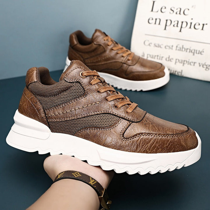Baskets homme en cuir synthétique à semelle épaisse - Mateo
