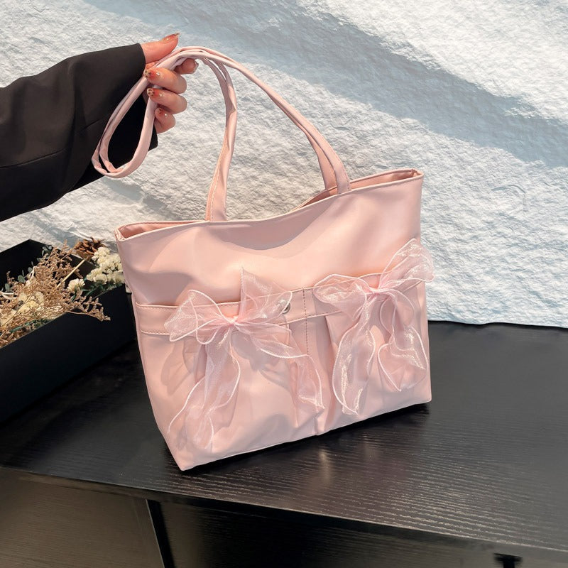 Sac fourre-tout pour femmes avec nœuds décoratifs style universitaire - Amelia
