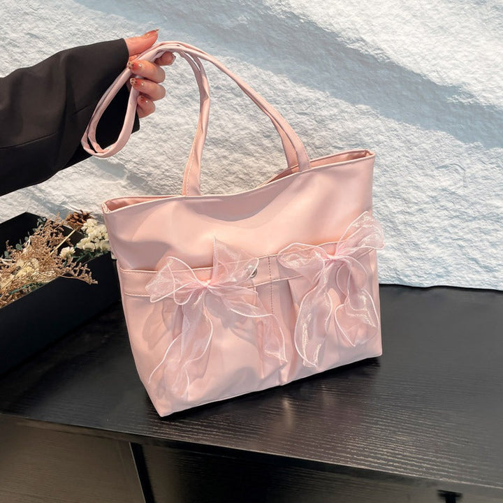 Sac fourre-tout pour femmes avec nœuds décoratifs style universitaire - Amelia