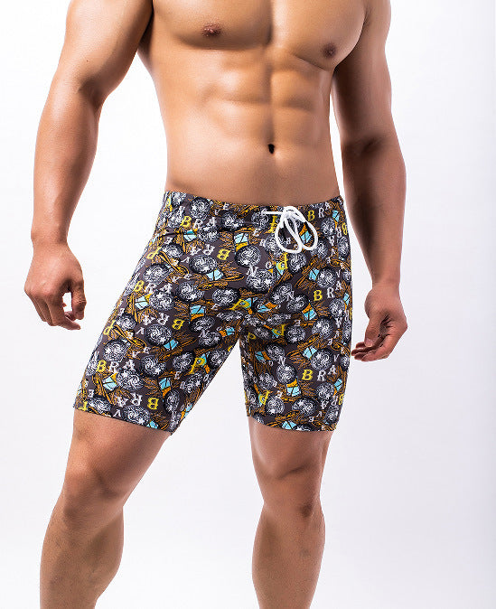 Short de bain de sport imprimé pour hommes