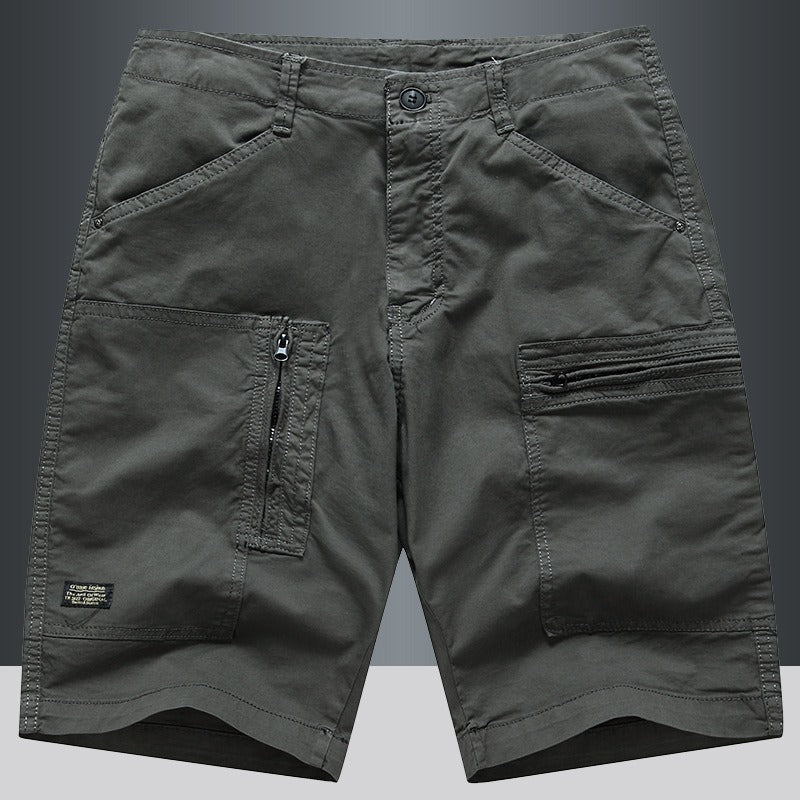 Short cargo droit à poche zippée pour hommes - Elias