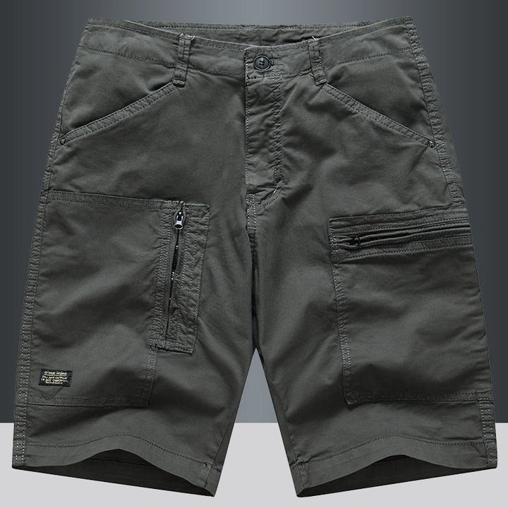 Short cargo droit à poche zippée pour hommes - Elias