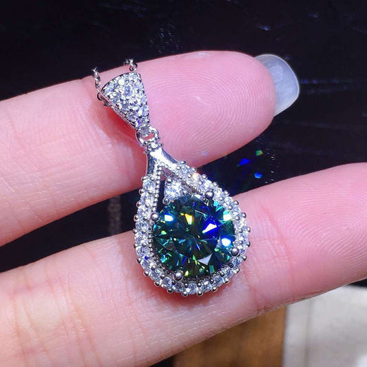 Collier avec pendentif en argent et cristaux irisés - Celiane