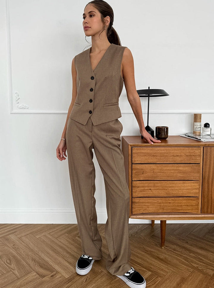 Pam - Ensemble veste et pantalon décontracté de style élégant