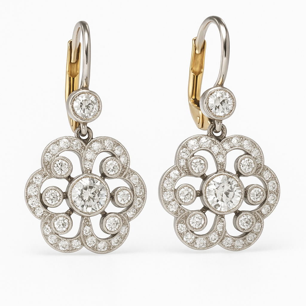Boucles d'Oreilles Cristal Mandala Retro Édition Limitée Collection Prestige
