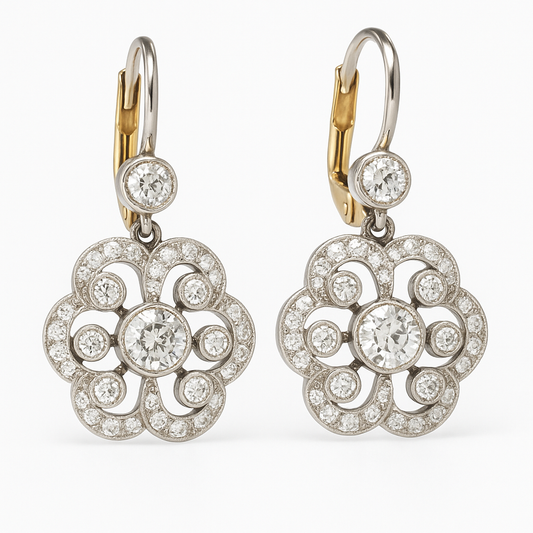 Boucles d'Oreilles Cristal Mandala Retro Édition Limitée Collection Prestige