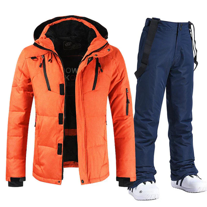 Ensemble de ski imperméable et coupe-vent pour hommes avec veste et pantalon