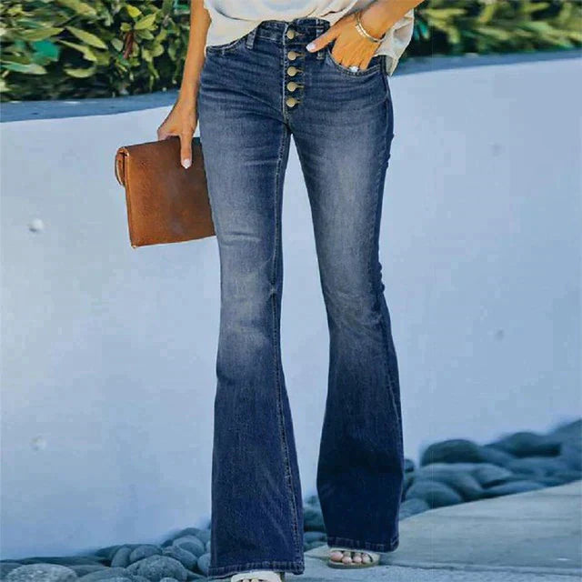Kerryl - Pantalon en denim taille haute