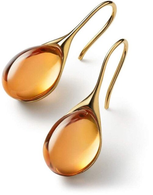 Boucles d'oreilles gouttes de cristal en or et argent