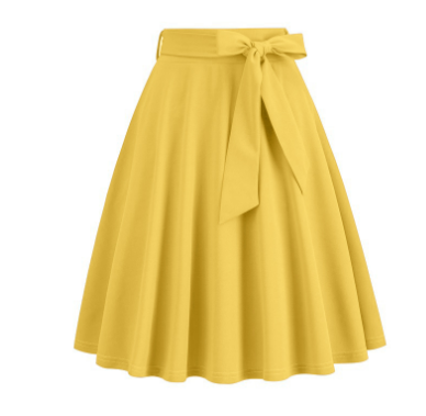 Jupe midi A-Line pour femme avec nœud sur le côté - taille haute & stylée
