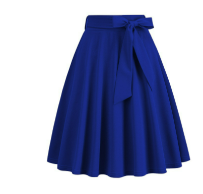 Jupe midi A-Line pour femme avec nœud sur le côté - taille haute & stylée