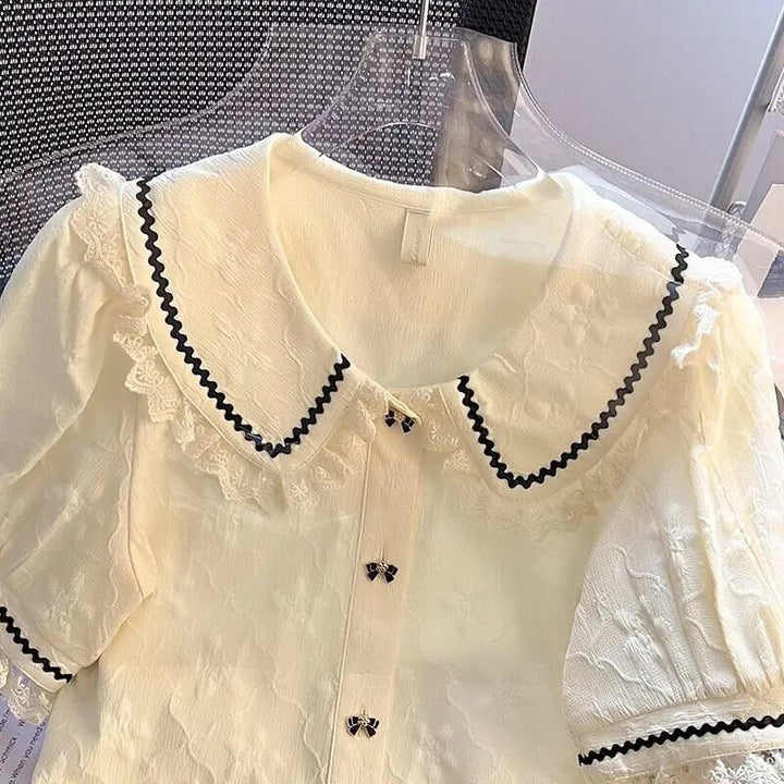 Rosme - Chemise à col Peter Pan pour femme