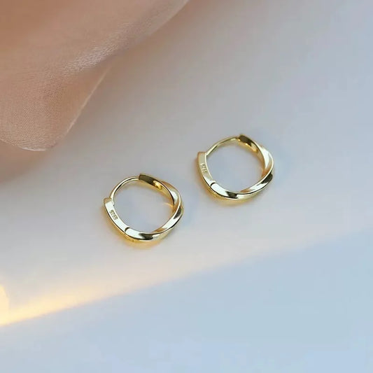 Boucles d'Oreilles Rondes En Argent Sterling Incrustation Italie Édition Limitée