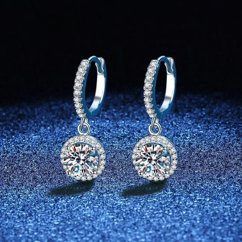 Boucles D Oreilles Argent Sterling Moissanite 1 Carat Edition Exclusive
