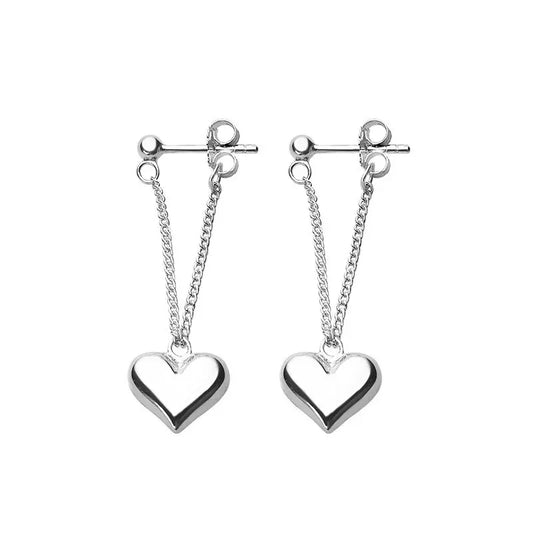 Creoles Cœur Géométrique Ancien Argent Sterling Italien Édition Limitée