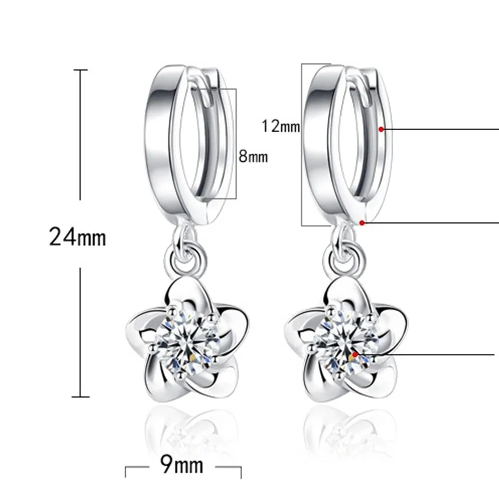 Boucles D Oreilles Argent Sterling Zircons Cubiques Violet Et Blanc Édition Limitée
