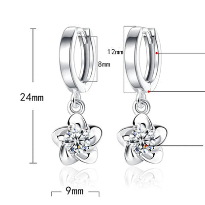 Boucles D Oreilles Argent Sterling Zircons Cubiques Violet Et Blanc Édition Limitée