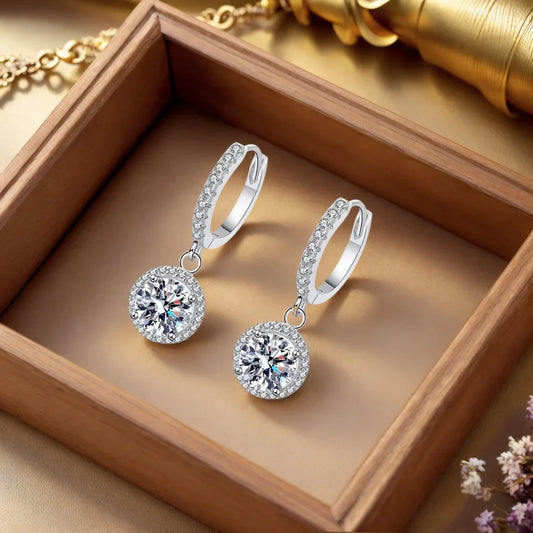 Boucles D Oreilles Argent Sterling Moissanite 1 Carat Edition Exclusive