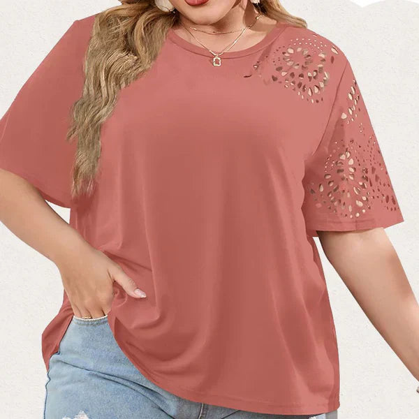 Deborah - T-shirt créatif à encolure en mousseline pour femme