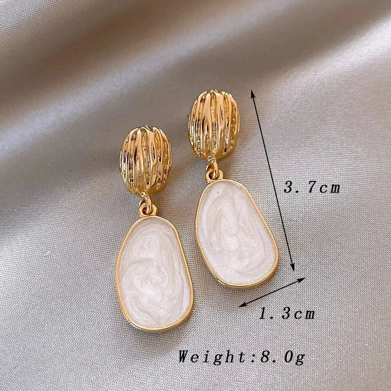 Boucles D Oreilles Emaille Vintage Collection Goutte Ovale Fait Main Royaume Uni Exclu