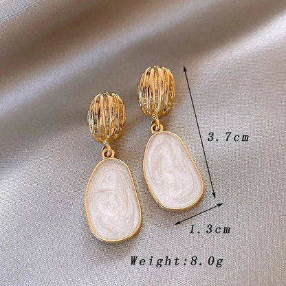 Boucles D Oreilles Emaille Vintage Collection Goutte Ovale Fait Main Royaume Uni Exclu