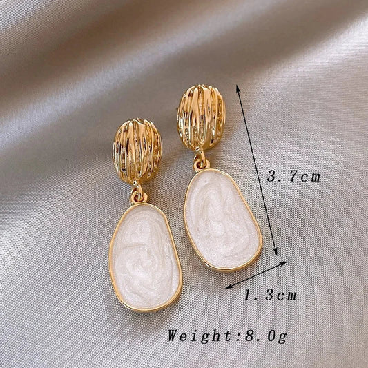 Boucles D Oreilles Emaille Vintage Collection Goutte Ovale Fait Main Royaume Uni Exclu