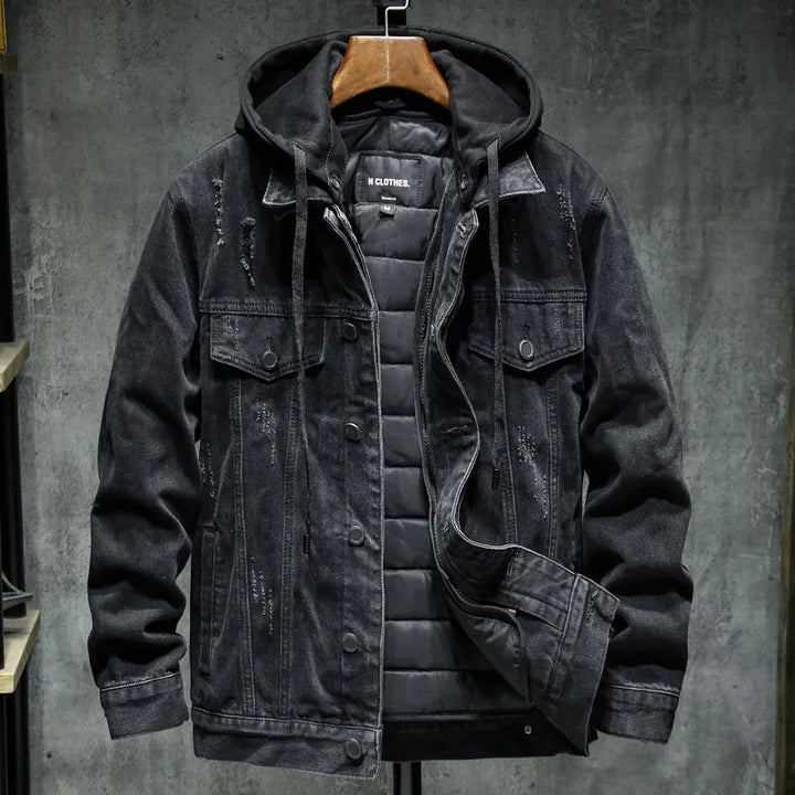 Veste à capuche en denim pour hommes - Shinji