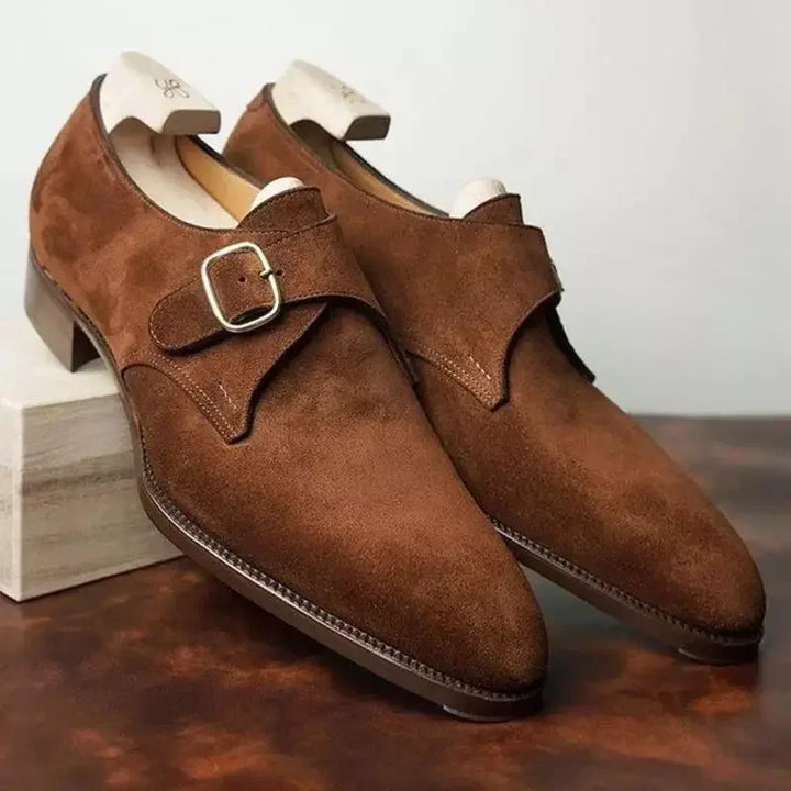 Chaussures en daim de haute qualité pour hommes, marron foncé