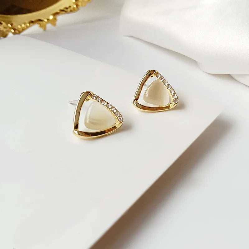 Boucles Doreilles Triangulaires Opale Cristal Collection Opale Édition Limitée Exclusivité