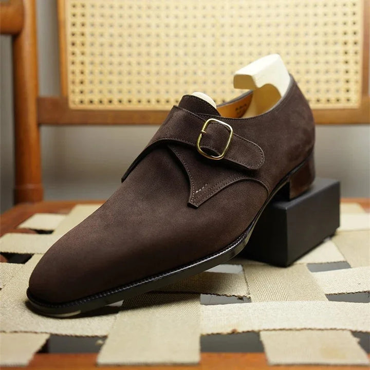 Chaussures en daim de haute qualité pour hommes, marron foncé