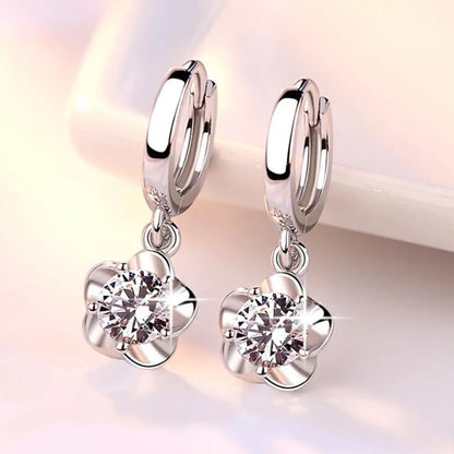 Boucles D Oreilles Argent Sterling Zircons Cubiques Violet Et Blanc Édition Limitée