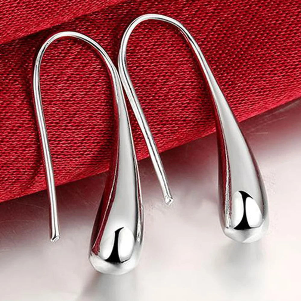 Boucles Doreilles Goutte D Eau Argent Sterling Edition Exclusive Fabriqué Au Royaume Uni