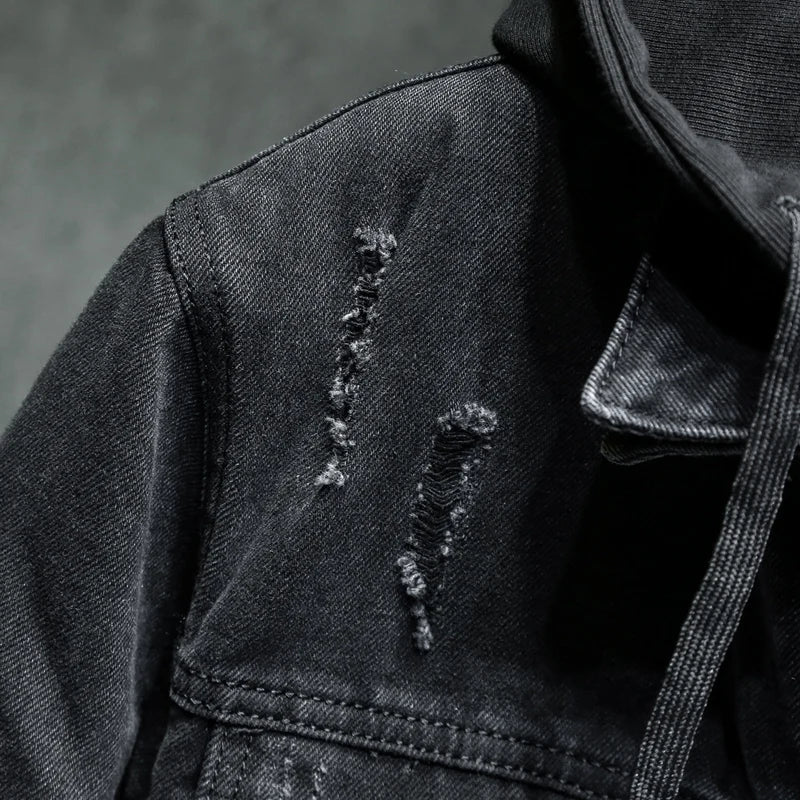 Veste à capuche en denim pour hommes - Shinji