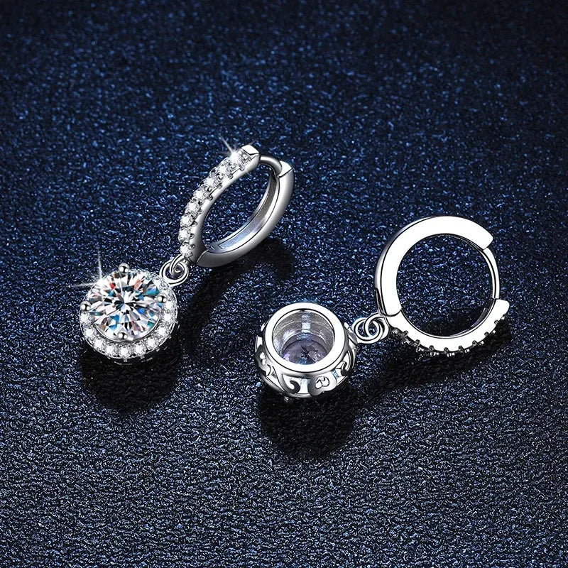 Boucles D Oreilles Argent Sterling Moissanite 1 Carat Edition Exclusive