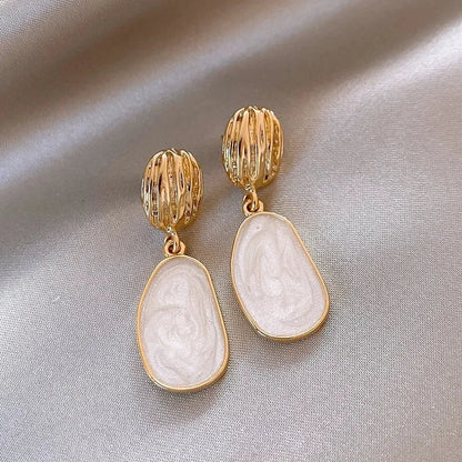 Boucles D Oreilles Emaille Vintage Collection Goutte Ovale Fait Main Royaume Uni Exclu