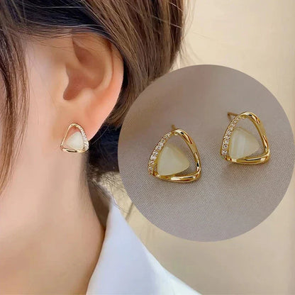 Boucles Doreilles Triangulaires Opale Cristal Collection Opale Édition Limitée Exclusivité