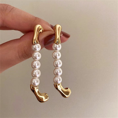 Boucles d'oreilles créoles avec perles - Amaya