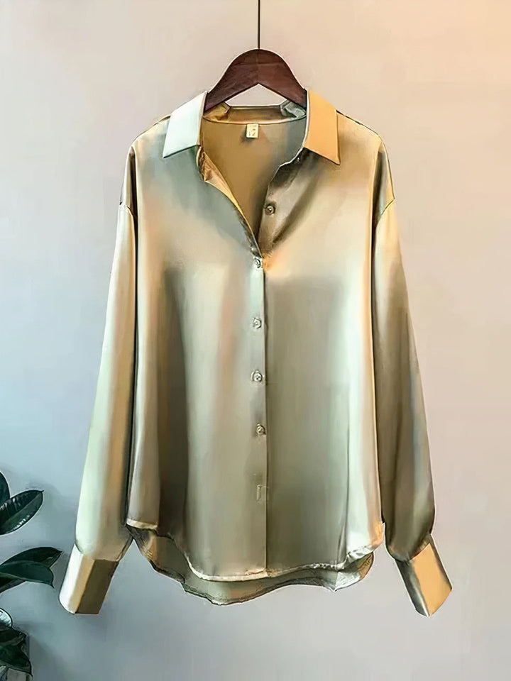 KLARA - Blouse en satin à manches longues