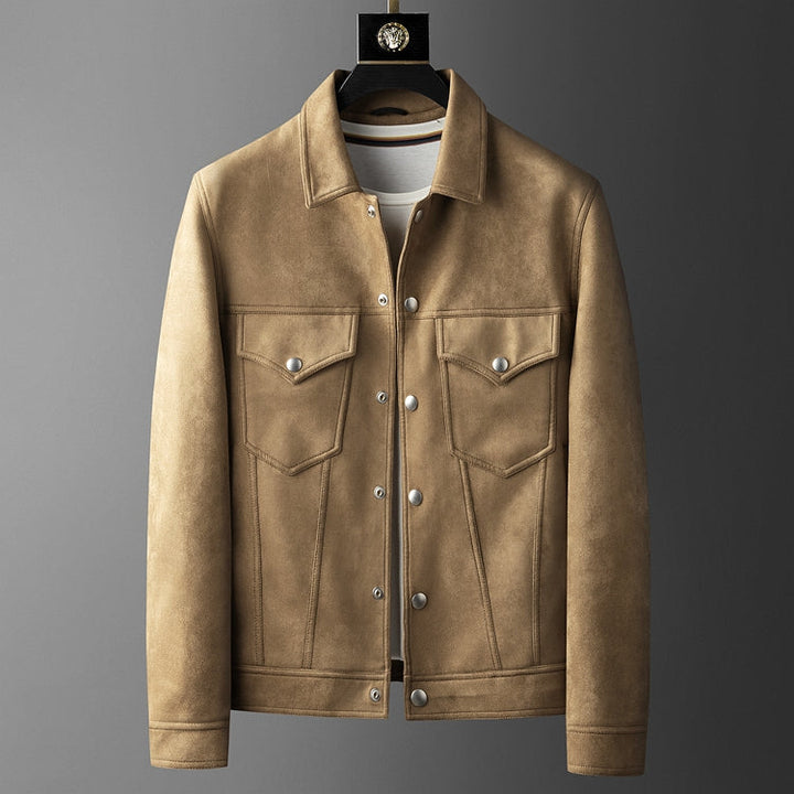 Hernan - Manteau Casual Homme Rétro à Revers pour l'Automne