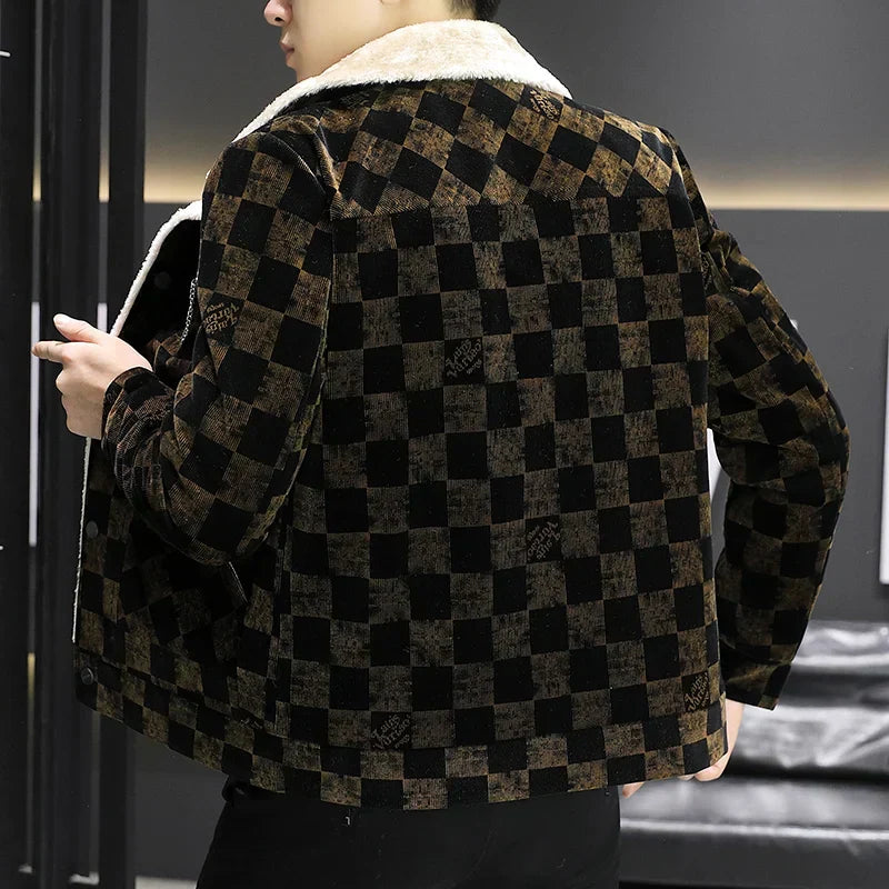 Veste en velours côtelé à carreaux - William
