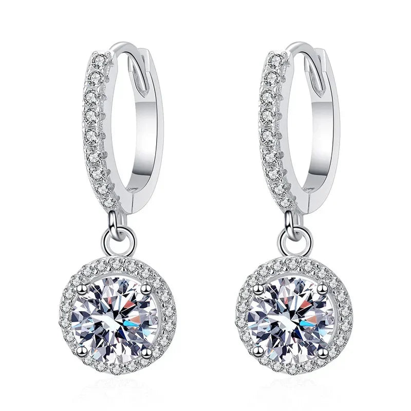 Boucles D Oreilles Argent Sterling Moissanite 1 Carat Edition Exclusive