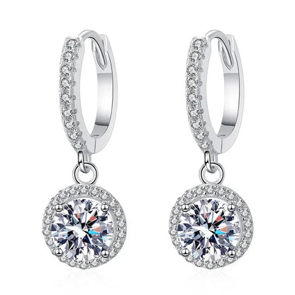 Boucles D Oreilles Argent Sterling Moissanite 1 Carat Edition Exclusive