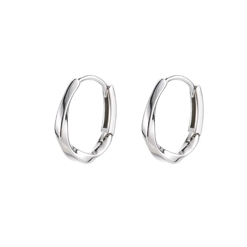 Boucles d'Oreilles Rondes En Argent Sterling Incrustation Italie Édition Limitée