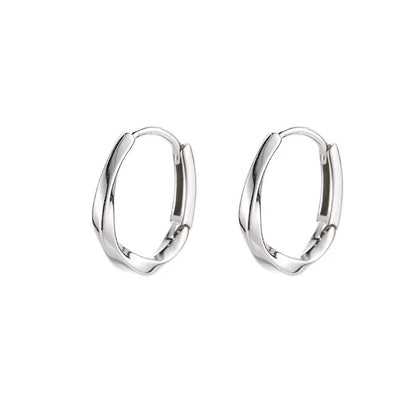 Boucles d'Oreilles Rondes En Argent Sterling Incrustation Italie Édition Limitée