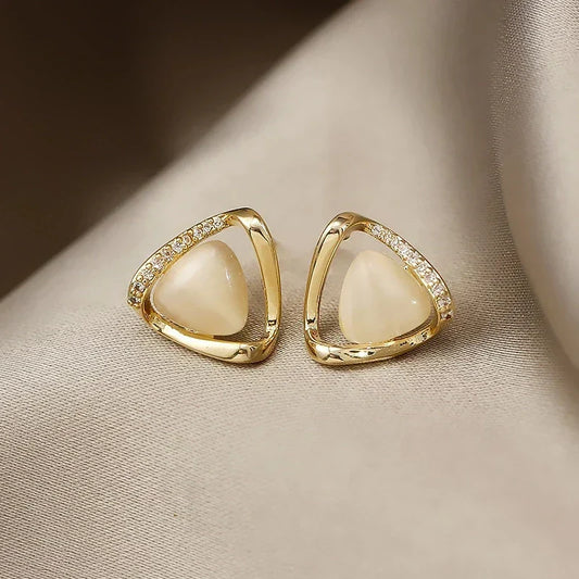 Boucles Doreilles Triangulaires Opale Cristal Collection Opale Édition Limitée Exclusivité